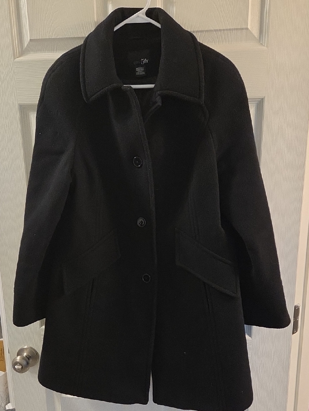 East 5th Black Wool-Blend Pea Coat